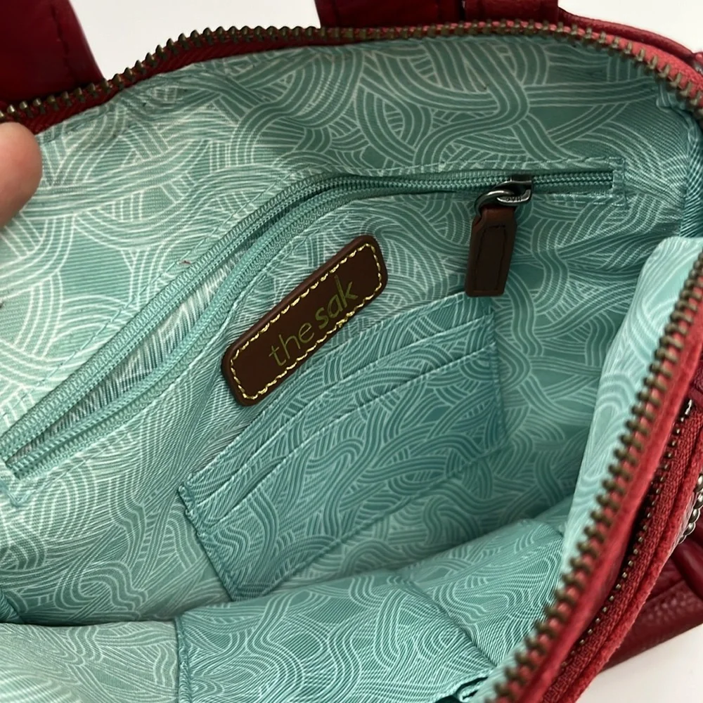 NWT The Sak Red Leather Backpack with Braided Detailing